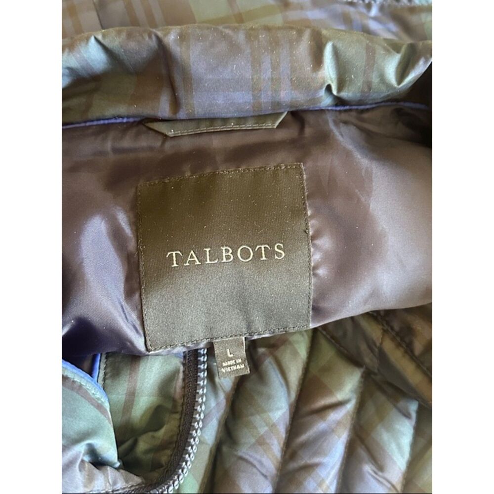 Talbots Tartan Plaid Down Puffer Vest Womens Large Layer Zip Up Transitional - Picture 7 of 12